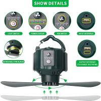 Ventilador De Tela De Camping 10400mAh Con Luz LED Y Control Remoto 3 En 1 Luz De Techo Portátil Para Acampar Y Colgante - details 5
