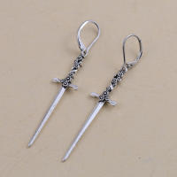 Pendientes De Espada Gótica Medieval Para Hombres Y Mujeres Joyería De Oído Vintage Punk Carter Lisa Aleación De Zinc - details 2