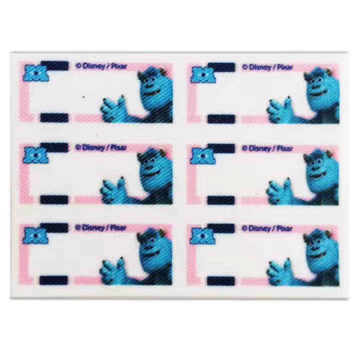 Disney – Pixar – Etiquetas Textiles Marcar Ropa – Pack 6 Etiquetas Tejidas – Vestir con Estilo – (licencia oficial) – Monsters University – Monstruo Azul – James P. Sullivan – Sulley – 5,5 x 2,7 cm. (para cada etiqueta) – Moda The Happy Patch - 1