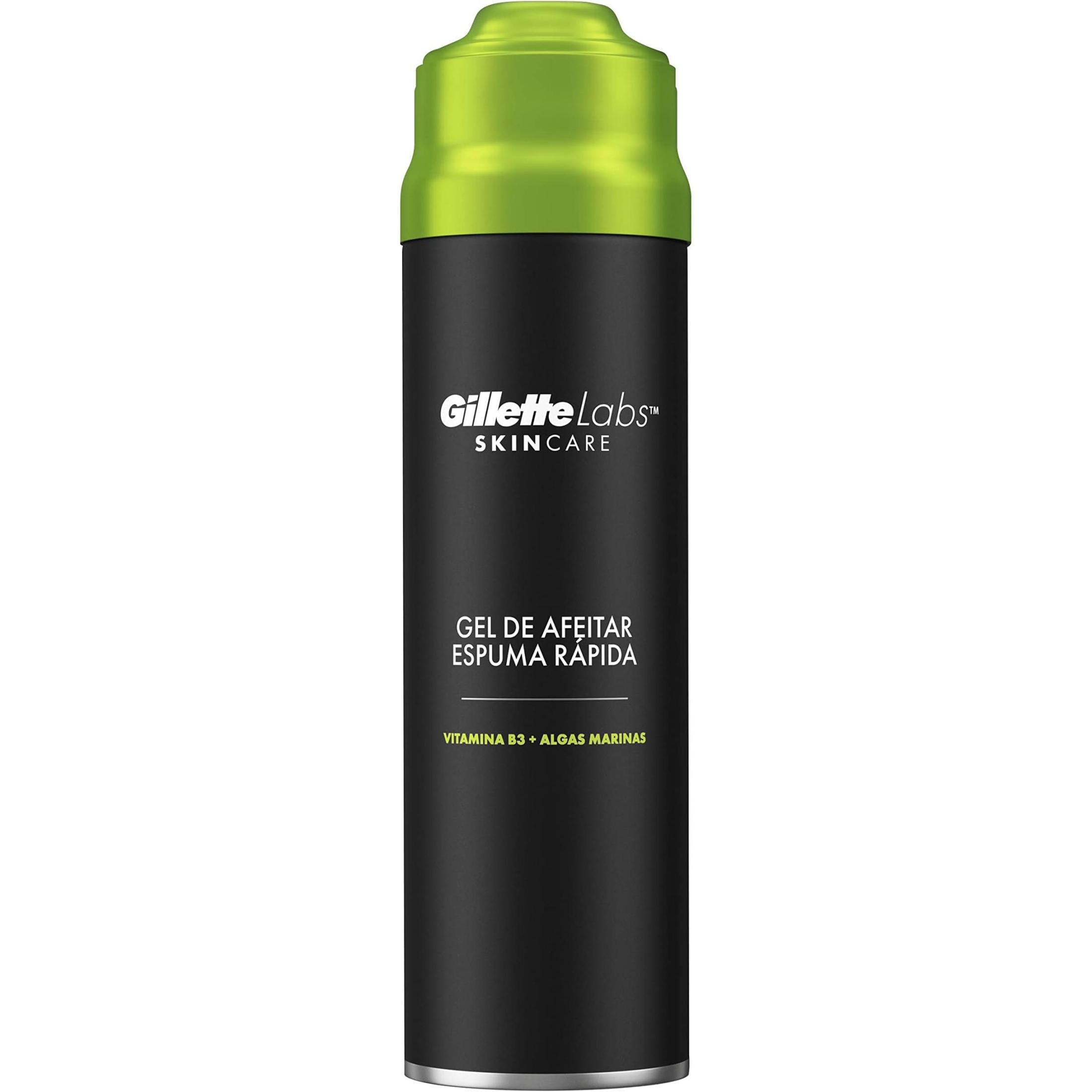GilletteLabs gel de afeitar con espuma rápida, refresca para calmar y protege contra la irritación del afeitado, de fácil aclarado, 198 ml