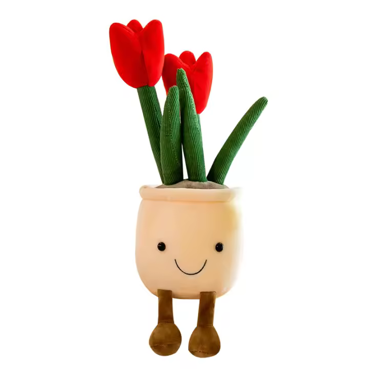 Juguete De Peluche De Tulipán Plant 1 Suave Relleno De Algodón PP Decoración De Librería Creativa Juguetes Para Niños De 3-6Años - 1