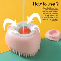 Cepillo De Baño Para Mascotas De Silicona Suave Masajeador Con Gel De Ducha Herramienta Limpia Para Perros Y Gatos Suministros De Peluquería - details 9