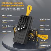 Cargador portátil de 10000 mAh, 22,5 W, batería externa de carga rápida con cable incorporado, paquete de batería externa transparente con linterna, entrada y salida USB C, cargador portátil para teléfonos móviles iPhone, Samsung y Android - details 6