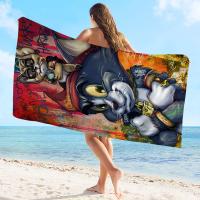 Toalla De Playa Curtoon T-Tom Y J-Jerry Microfibra Absorbente Rápida Secado Suave Yoga Natación Resort Montañismo Tamaño 76x182 Cm - details 6