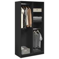 vidaXL Armario de madera contrachapada 100x50x200 cm en color Negro/Gris sonoma/Gris hormigón y más | almacenamiento funcional diseño moderno para baño dormitorio sala - details 0
