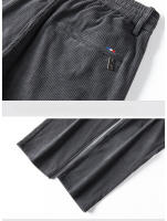 Pantalones De Corduroy Recto Para Hombre En Caqui Negro Gris Con Cintura Elástica Estilo Casual Suave Y Elástico Talla Baggy - details 17