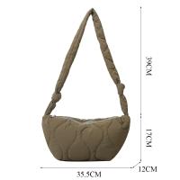 Bolso De Mano Plegable Para Mujer Con Gran Capacidad Y Cierre De Cremallera Estilo Casual Bolsa De Hombro Con Capa De Algodón Acolchado Bolsa Mensajera Moda - details 1