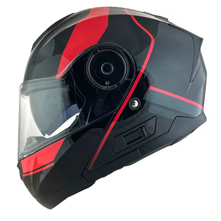 NAVA HELMETS CASCO MODULAR MODELO BOXER NEGRO Y ROJO TOTALMENTE HOMOLOGADO - 1