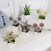 1SET De 6PC Mini Plantas Artificiales Bonsái Para Decoración De Hogar Oficina Restaurante Tienda Escritorio Estante - details 1