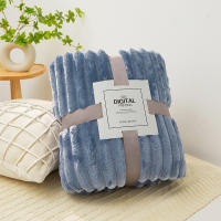 Manta Gruesa De Color Sólido Con Rayas Anchas Manta Suave Y Cálida Para Sofa Y Cama Cubierta De Tela Decorativa Para Dormitorio En Casa Estilo Geométrico - details 4