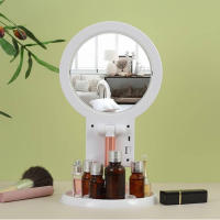 Espejo De Maquillaje Para Mesa Rotable 10x/1x Con Luz Estilo Ins Portátil Interruptor Táctil De Ajuste Sin Fin Incluido - details 1