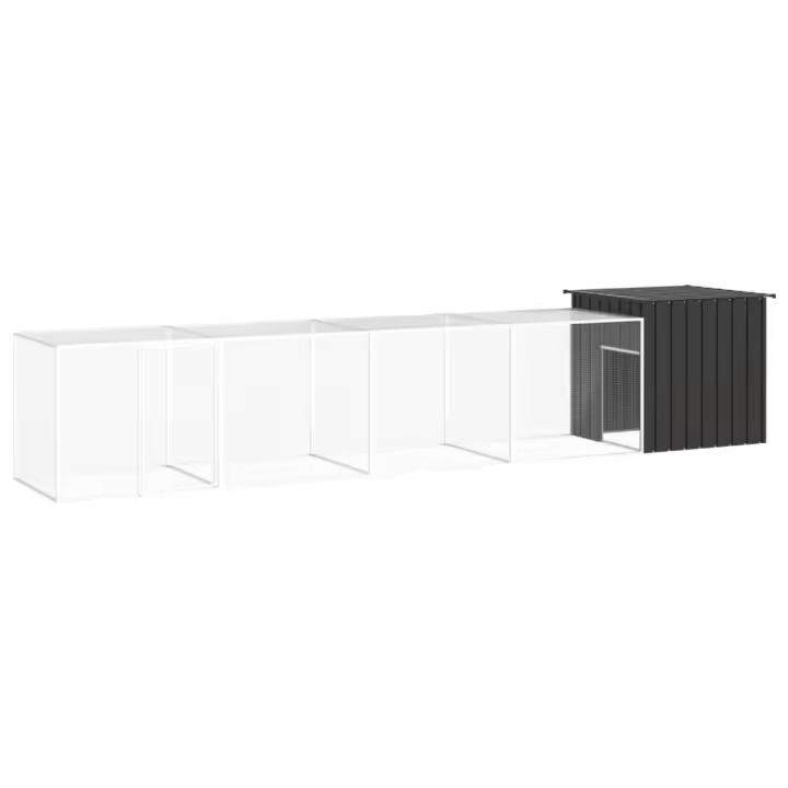 vidaXL Gallinero de acero galvanizado 500x91x100 cm jaula gallinero Color Gris,  Antracita, y mas - 1