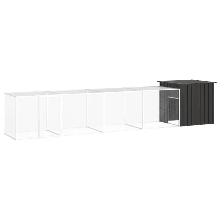 vidaXL Gallinero de acero galvanizado 500x91x100 cm jaula gallinero Color Gris,  Antracita, y mas - 1