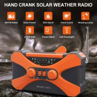 Radio De Emergencia Portátil 10000mAh Con Radio AM FM WB NOAA Solar Crank Manual LED Flashlight SOS Alarm Power Bank - details 4