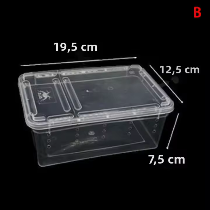 Caja De Alimentación Para Serpiente Reptil Transparente Cages De Habitaculo Portátil Contenedor De Cría Para Lagarto Rana Escorpión Geckó - 1