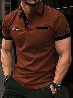 Camisa Polo Para Hombre Camiseta De Golf Deportiva Casual Corta De Verano Con Bloque De Colores Básico Regular Fit Para Primavera Otoño - details 2