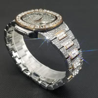 Reloj De Pulsera De Cuarzo Para Hombre MISSFOX Clásico Lujo Con Diamantes Full En Plata Acero Inoxidable Resistente Al Agua Y Shock - details 22