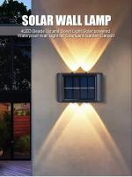Lámpara De Pared Solar Para Jardín Y Valla Decorativa Luz Luminosa Hacia Arriba Y Abajo Impermeable Con 10/8/6/4 LEDs Iluminación Exterior - details 0