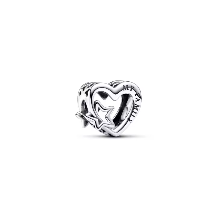 Charm Pandora y Corazón en Filigrana Familia & Estrella 792829C00 - 1
