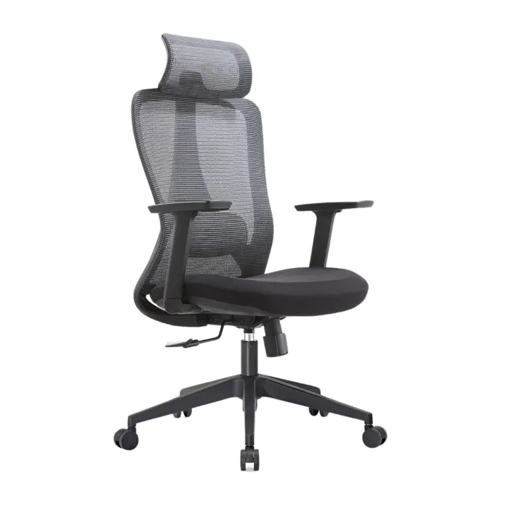 LUTODY - Silla de oficina escritorio con reposacabeza ajustable, Respaldo reclinable, Soporte lumbar, Red de malla transpirable, Ergonómica con forro de nailon, Reposabrazo ajustable altura, Rueda giratoria 360º, Pata PP, Para despacho - 1