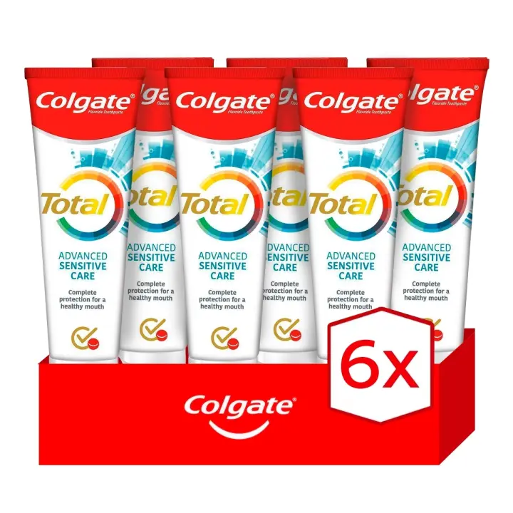 Pasta de dientes Colgate Total Advanced Sensitive 24h de protección completa 75ml. Pack de 6 - 1