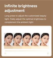 Espejo De Maquillaje DOCO Con Luz LED Ajustable De Alta Calidad Textura Metálica Regalo Perfecto Para El Hogar - details 11