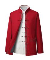 Tang Suit Para Hombres Estilo Chino Con Bordado De Puerta De Anciano Primavera Otoño Traje Hanfu Con Polo Y Pantalones - details 16