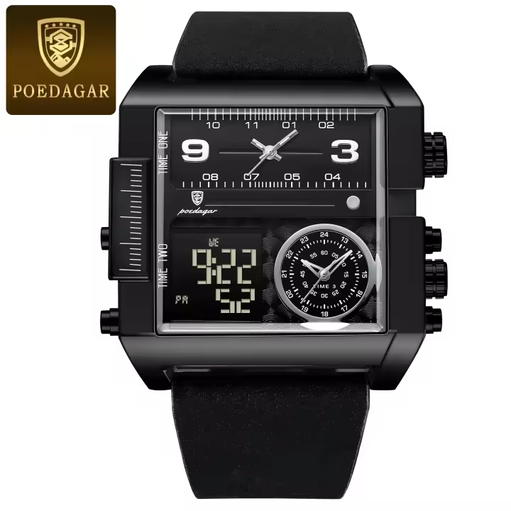 Reloj electrónico de cuarzo con doble pantalla para hombre, nuevo. - 1