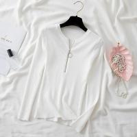 Suéter De Punto Para Mujer Con Cremallera Estilizado De Otoño/invierno Cuello En V Manga Larga Suave Y Ajustado - details 10