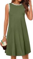 Vestido Mini Casual Sin Mangas Para Mujer Verano 2025 Estilo Suelto Cuello Redondo Decoración Sencilla Fibra Sintética - details 3
