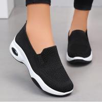 Zapatillas De Mujer Rimocy Moda Transpirables Tejidas 2024 Primavera/Otoño Casuales Sin Cordones Zapatos De Caminar Con Almohadilla De Aire Talla Verdadera Para Tamaño 36-41 - details 2