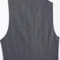 Vestido De Estilo Chaleco Para Mujer UNIZERA Con Rayas Amplias Planchadas Y Botones Solos Vestido Plisado Para Otoño - details 10