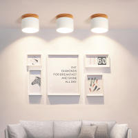 Lámpara De Techo Moderna LED Pequeña Con Decoración De Madera Redonda Iluminación Interior Creativa Para Pasillo Balcón Oficina - details 6
