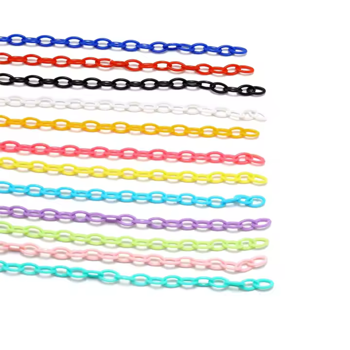 10pcs Cadena De Enlace Acrílico Colorido 50cm Con Cierre De Langosta Para Llaveros Collares Y Pulseras Herramientas De Joyería - 1