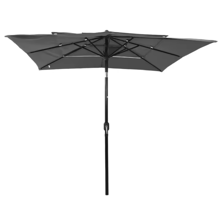 Sombrilla Jardín 3 niveles Palo de Aluminio antracita 2,5x2,5 m - 1