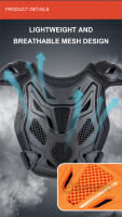 Chaleco De Protección Corporal Para Niños Y Niñas Motocross Armadura De Moto Tamaño Libre Negro/Blanco/Azul Apliicable a Ski Patinaje Y Motos - details 6