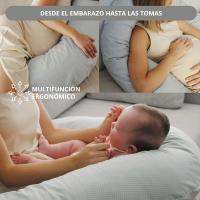 Cojín Lactancia para Dormir Bebé - Almohada Embarazada 180CM - Funda Intercambiable 100% Algodón - SEB MARKET - details 0