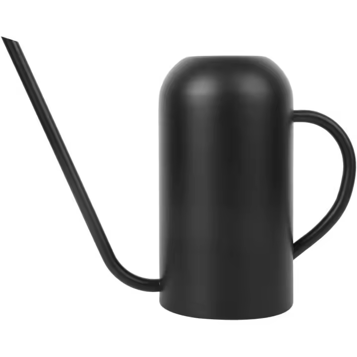 Watering can, Watering pot 1.5L Stainless Steel Long Spout for Garden Flower Plant Irrigation Tool Black - 1
