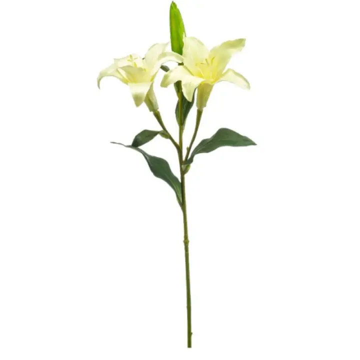 Planta Artificial Lilium Amarillo 77cm - Realista y Decorativo - 1