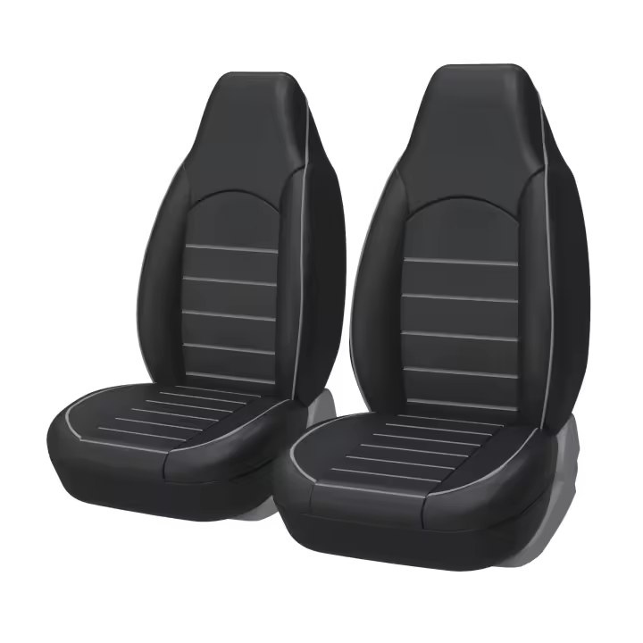 Fundas universales para accesorios de Coche de piel sintética para 2 plazas, color Negro y gris, interior tuning. - 1