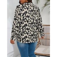 Camisa Larga De Manga Para Mujer Talla Grande Con Estampado Casual Y Moda Cuello En V Ajuste Regular Polyester Verano/Otoño - details 3