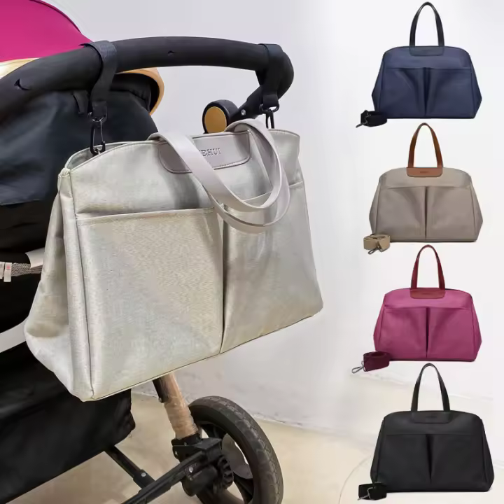 Bolso Mummy Multifuncional Impermeable Para Hombro Cruzado Bolso De Mano Para Carrito De Bebé Grande Capacidad Bolsa De Bebé Y Mamá - 1