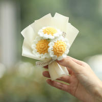 Mini Bouquet De Flores Artificiales Hacer Knit En Punto Girasol Tulipán Para Bodas Día De San Valentín Regalos De Cumpleaños Decoración Del Hogar - details 3