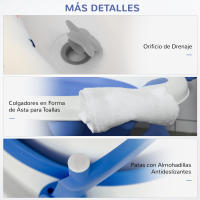 HOMCOM Bañera Plegable para Bebé Recién Nacido hasta 3 Años 81,5x50,5x23,5 cm con Tapón Termosensible Cojín y Almohadillas Antideslizantes - details 4