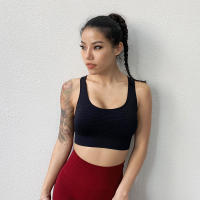 Sujetador Deportivo Grande Para Mujeres Sin Costilla Transpirable Antichoque Para Gimnasio Y Yoga Con Cojinetes En Color Rosa Rojo Blanco Negro Azul Marino - details 3