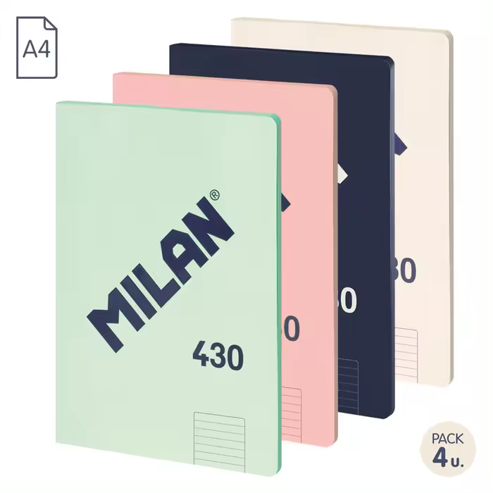 MILAN PACK 4 LIBRETA 48H A4 HORIZONTAL SERIE 1918 SURTIDOS SERIE 1918 21x29x2 Cms. - 1