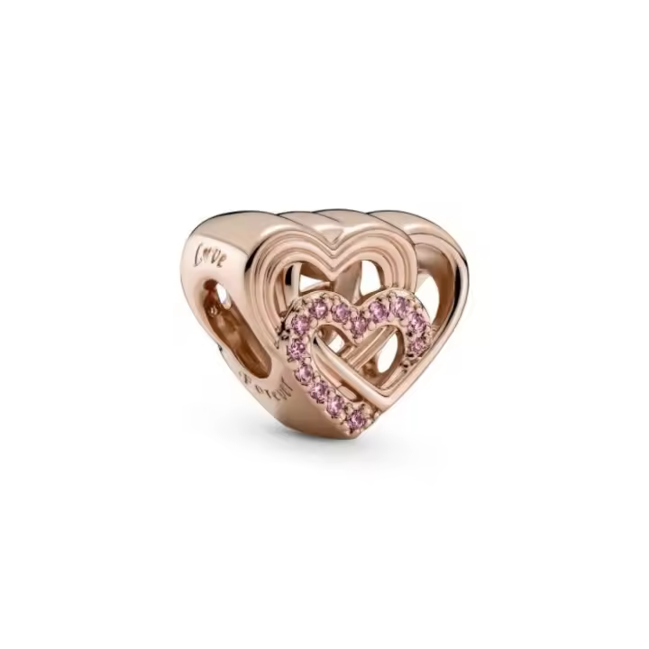 Charm Pandora corazones de amor 789529C01 rose - 1