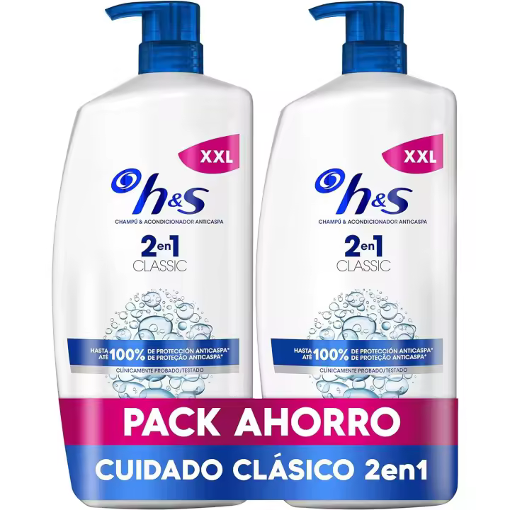 H&S XXL - Champú Anticaspa - 2x1000ml - Clásico. - 1