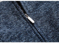 Chaqueta De Punto Gruesa Para Hombre Con Cuello Alto En Velours Estilo Casual Cierre De Cremallera Patchwork Invierno Suave Y Cálida - details 9
