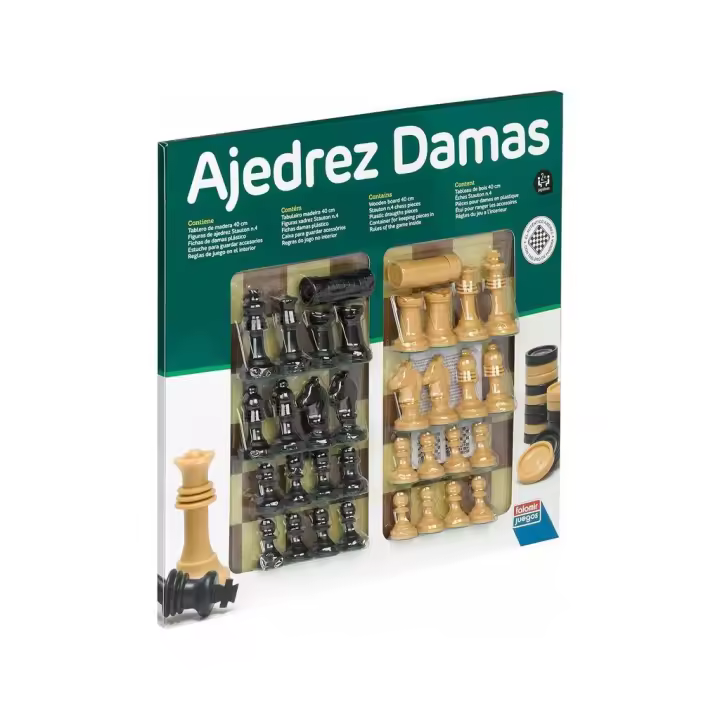 Ajedrez-Damas Mas Accesorios Juguetes Falomir - 1